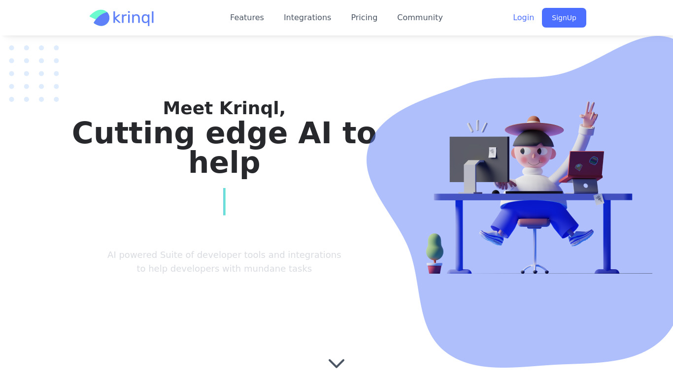 Krinql Landing page
