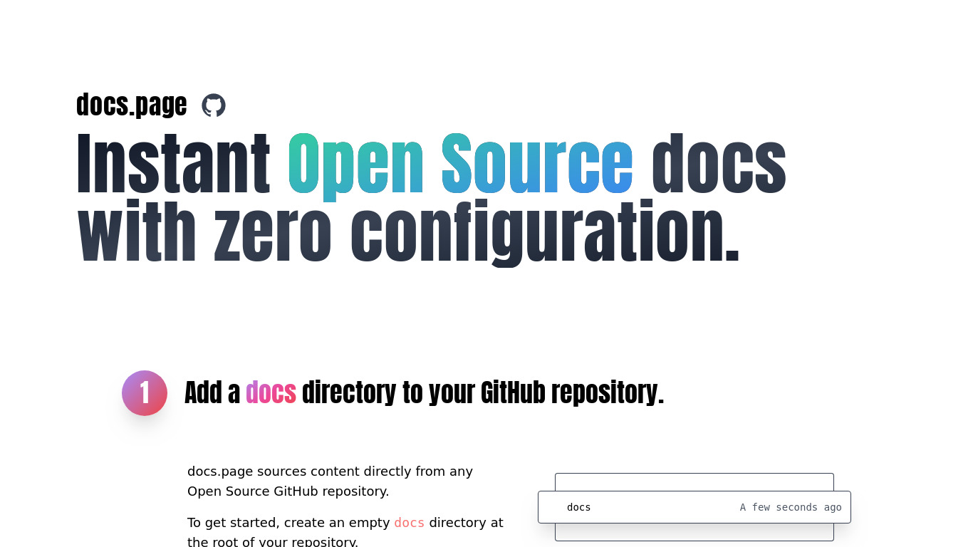 docs.page Landing page