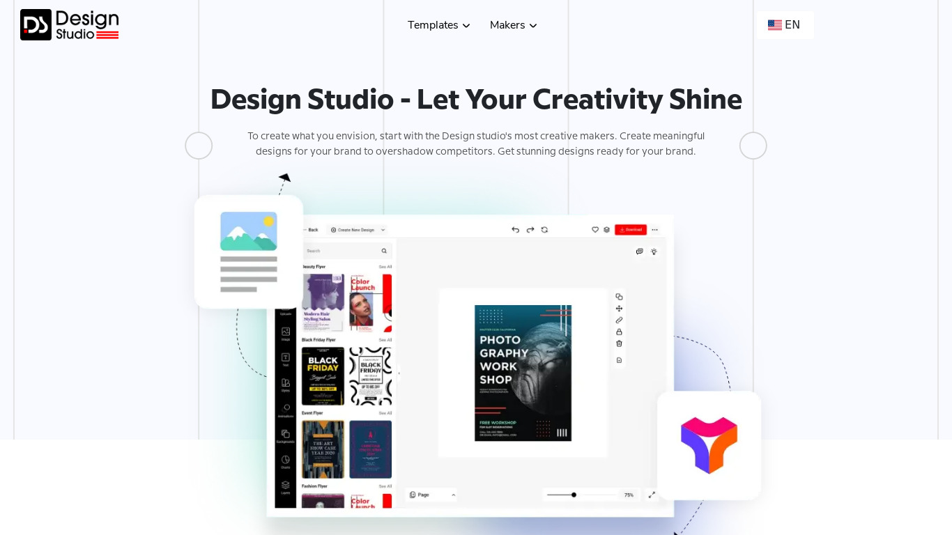 SmallSEOTools Design Studio Landing page