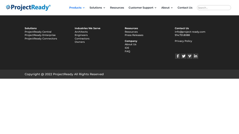 project-ready.com ProjectReady Central Landing Page