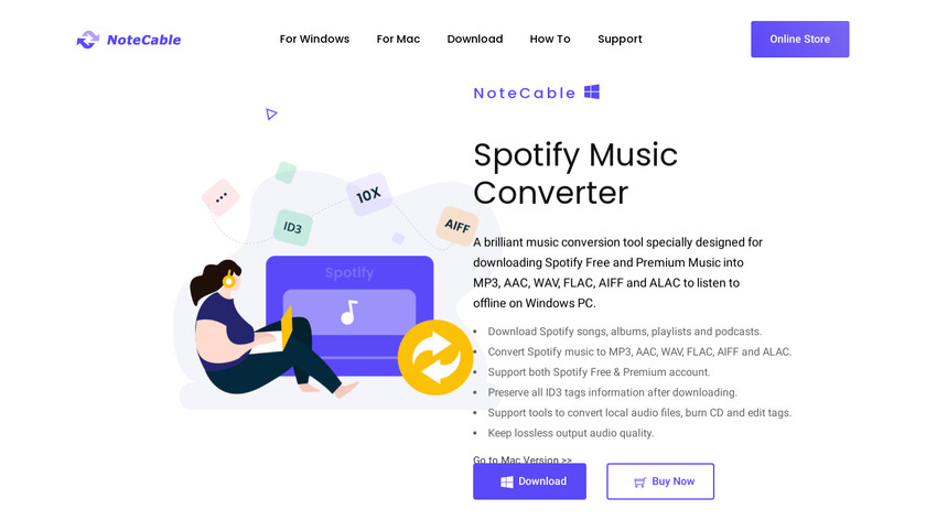 NoteCable Spotie Music Converter Landing Page