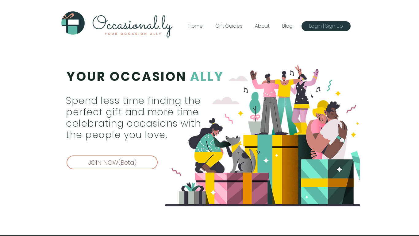 Occasional.ly Landing page