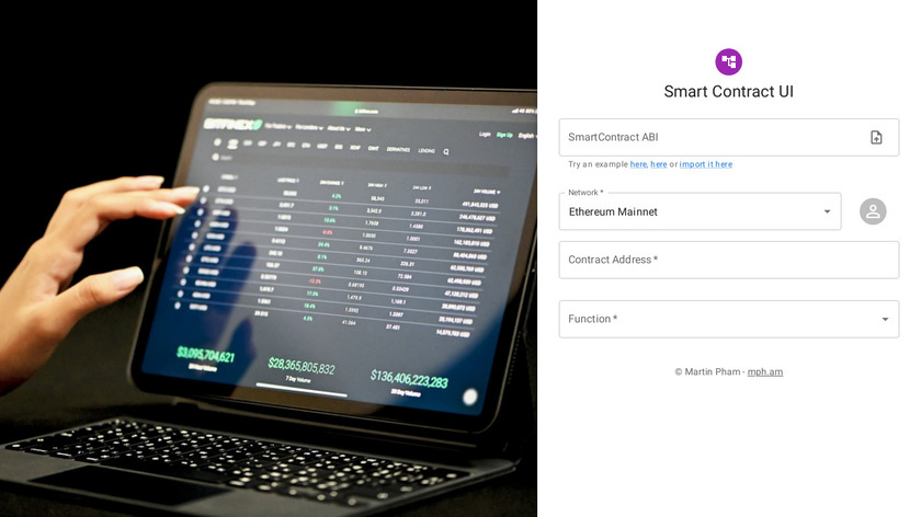 SmartContract UI Landing Page