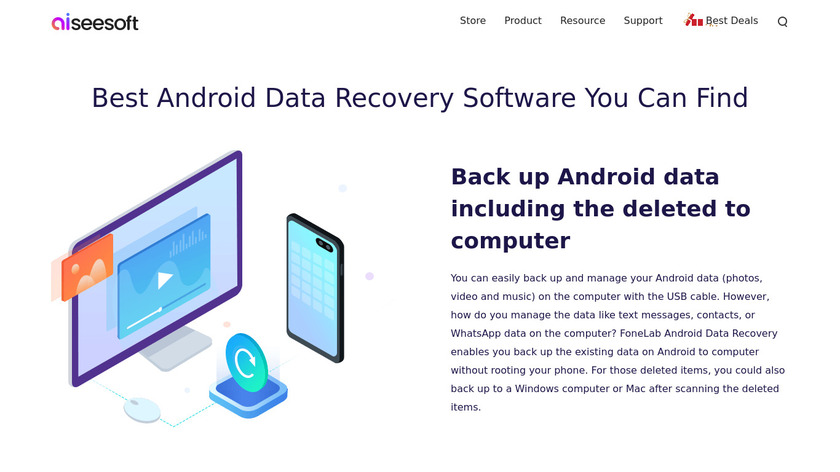 Aiseesoft Mac FoneLab for Android Landing Page