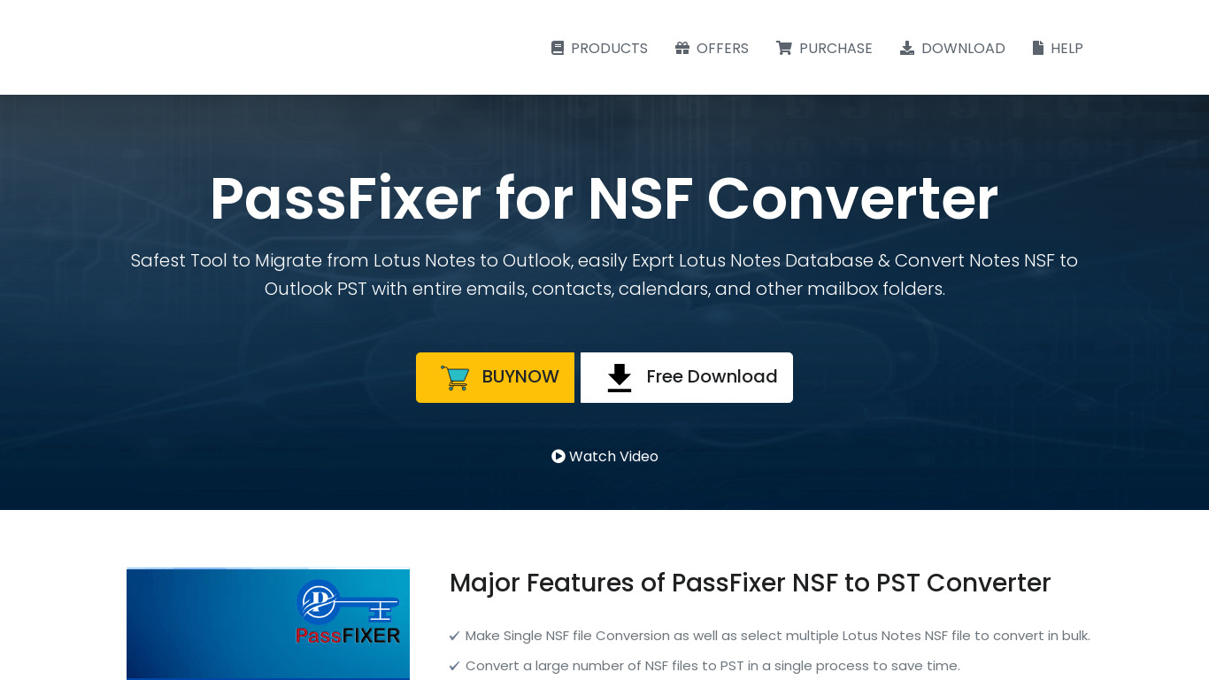 PassFixer OST to PST Converter Landing page