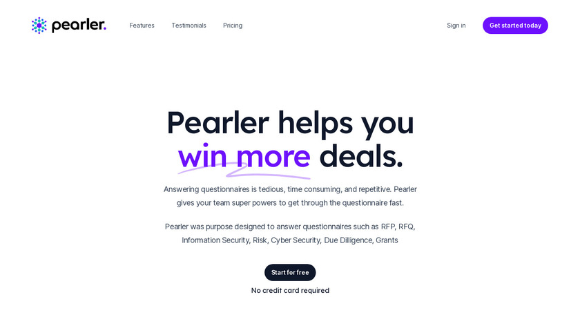 Pearler Landing Page