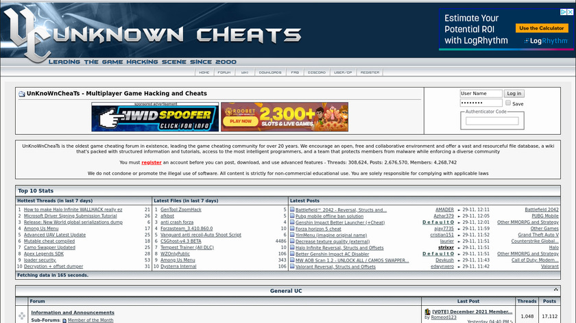 UnKnoWnCheaTs Landing Page