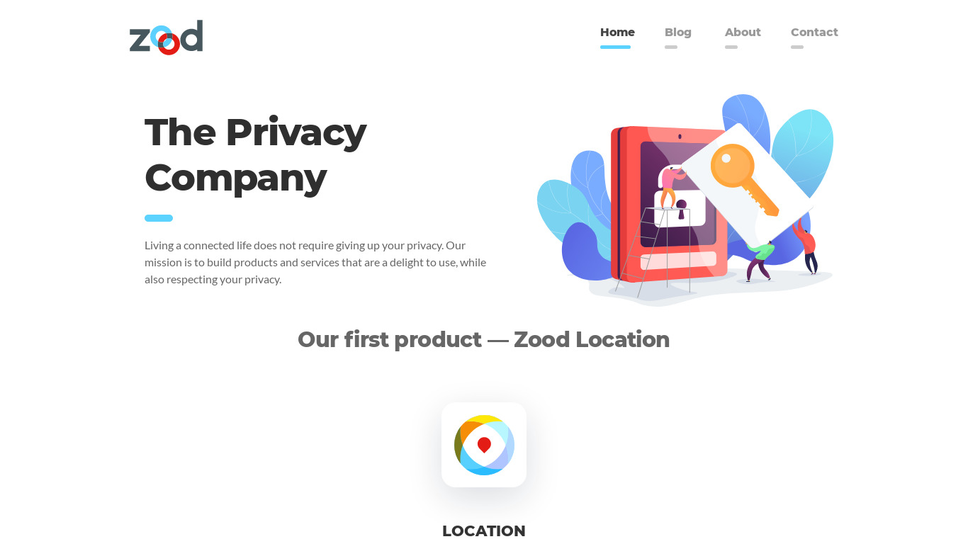 Zood Location Landing page