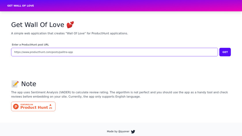 Get Wall of Love 💕 Landing Page