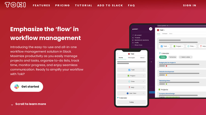 Toki Landing Page