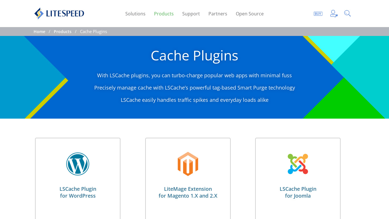 LiteSpeed Cache Landing page