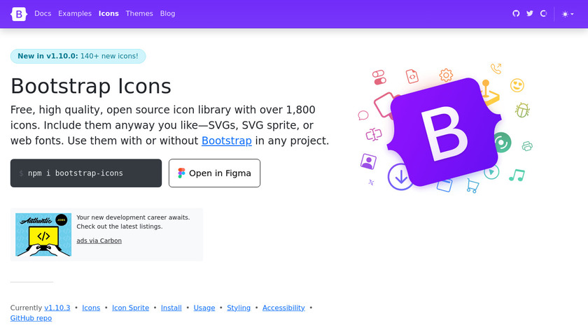 Bootstrap Icons Landing Page