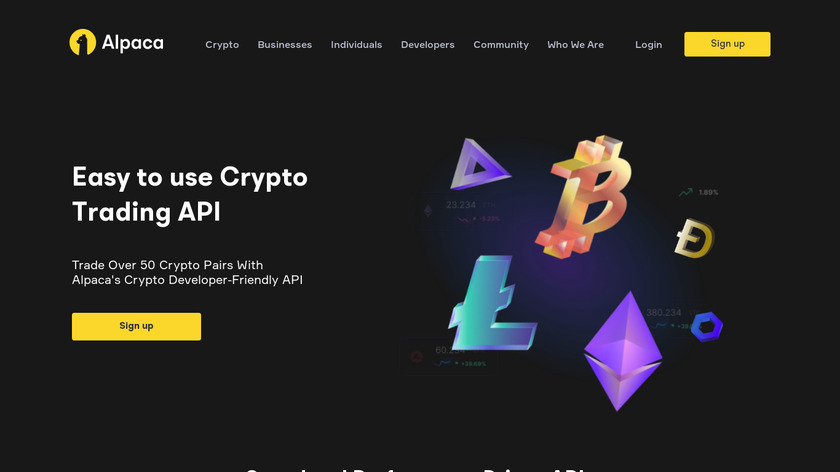 Alpaca Crypto API Landing Page