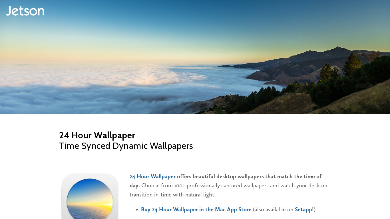 24 Hour Wallpaper Landing page