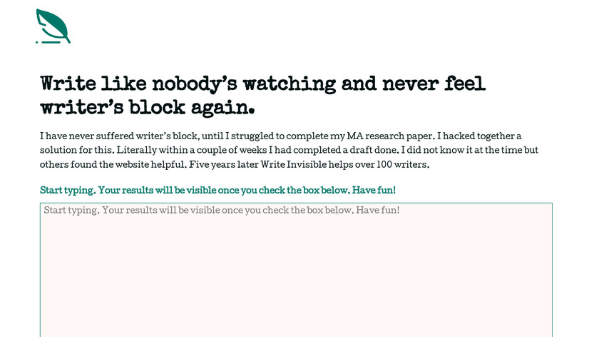Write Invisible Landing Page