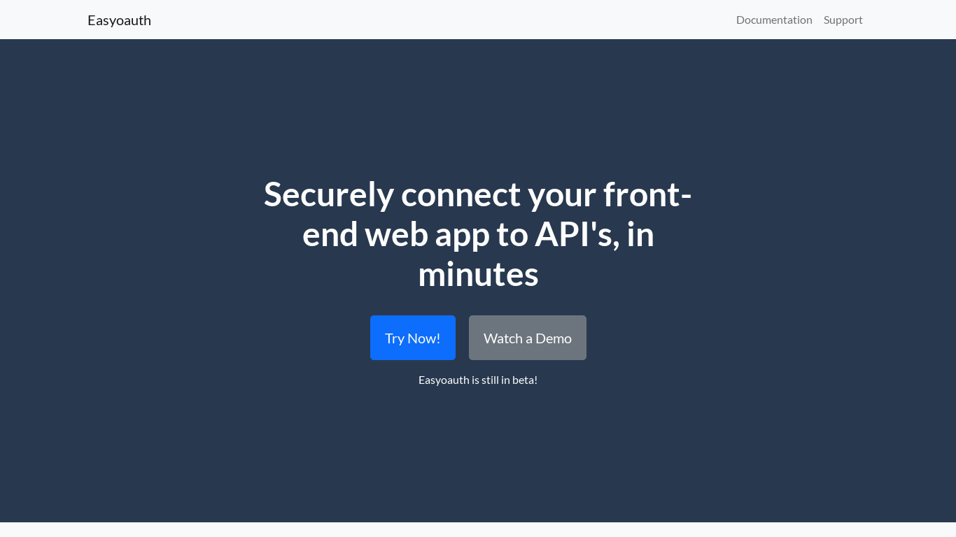 Easyoauth Landing page