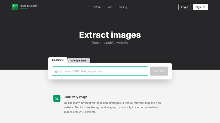 Image Extractor Landing Page