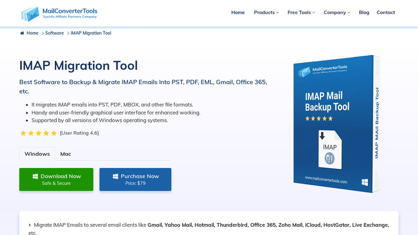 MCT IMAP Migration Tool Landing Page