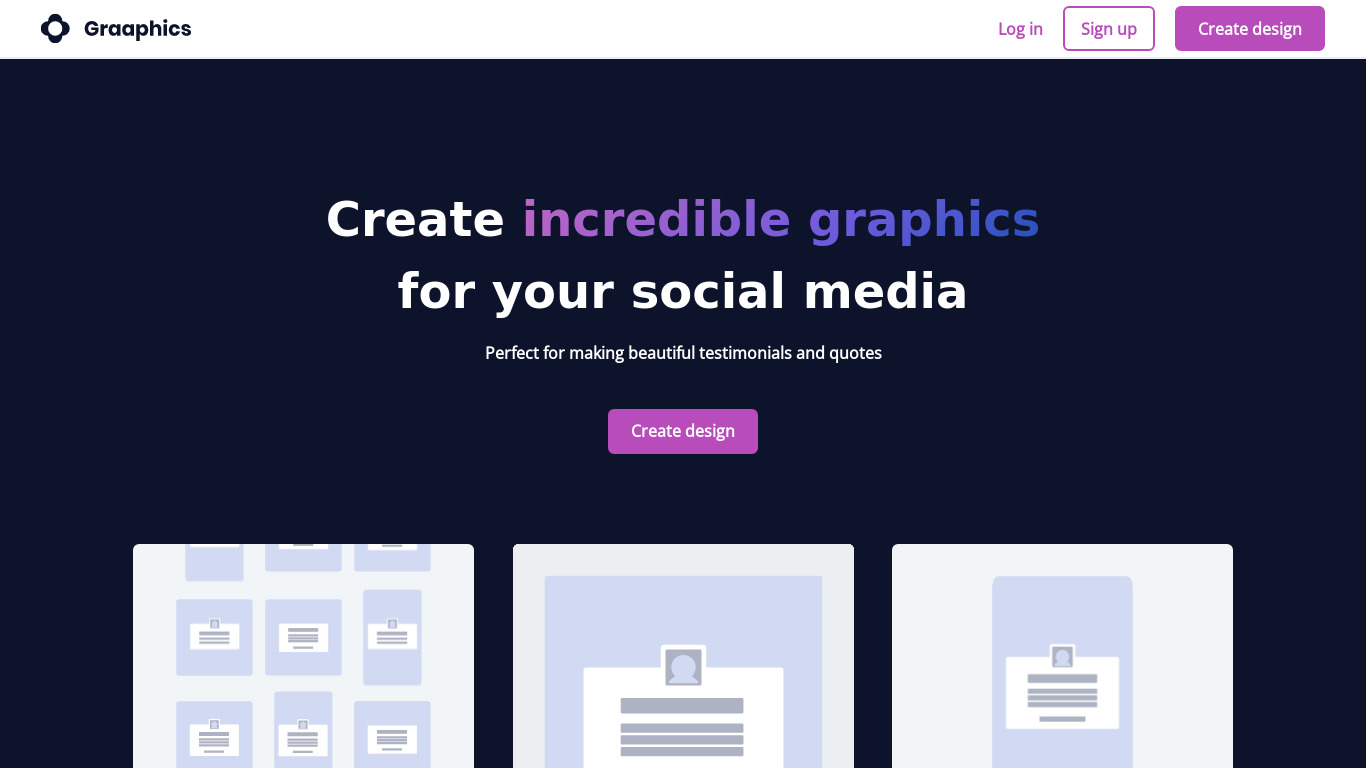 Graaphics.co Landing page