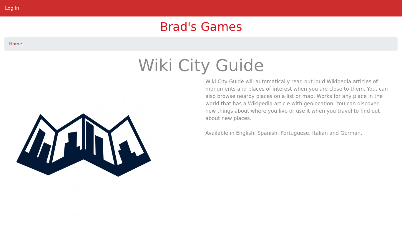 Wiki City Guide Landing page