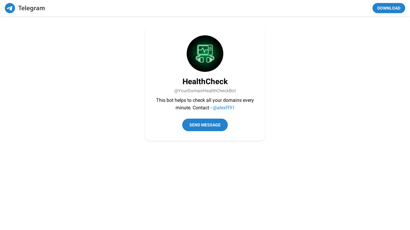 HealthCheck Landing page