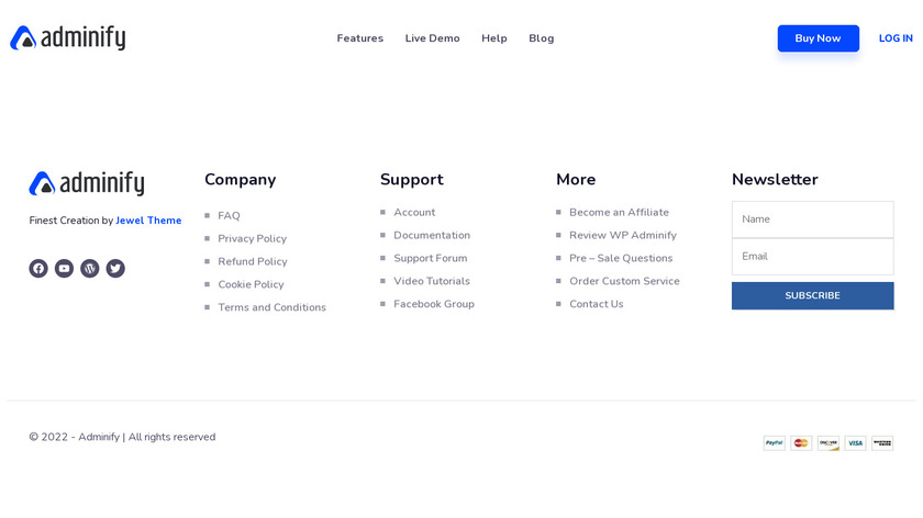 WP Adminify Landing Page