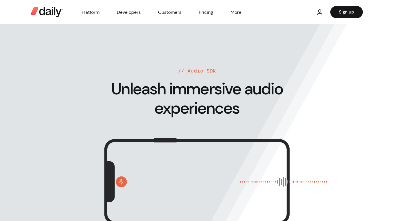 Audio Apps Starter Kit Landing page
