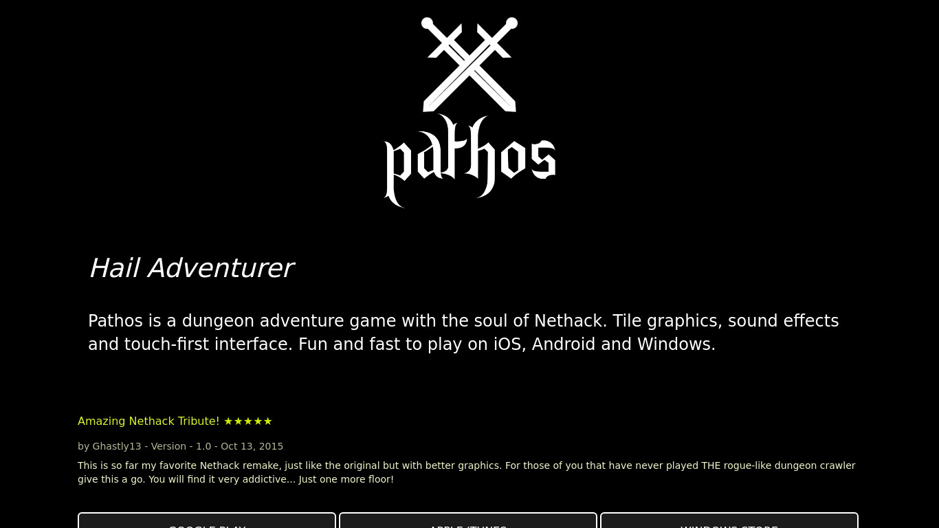 Pathos:Nethack Codex Landing page