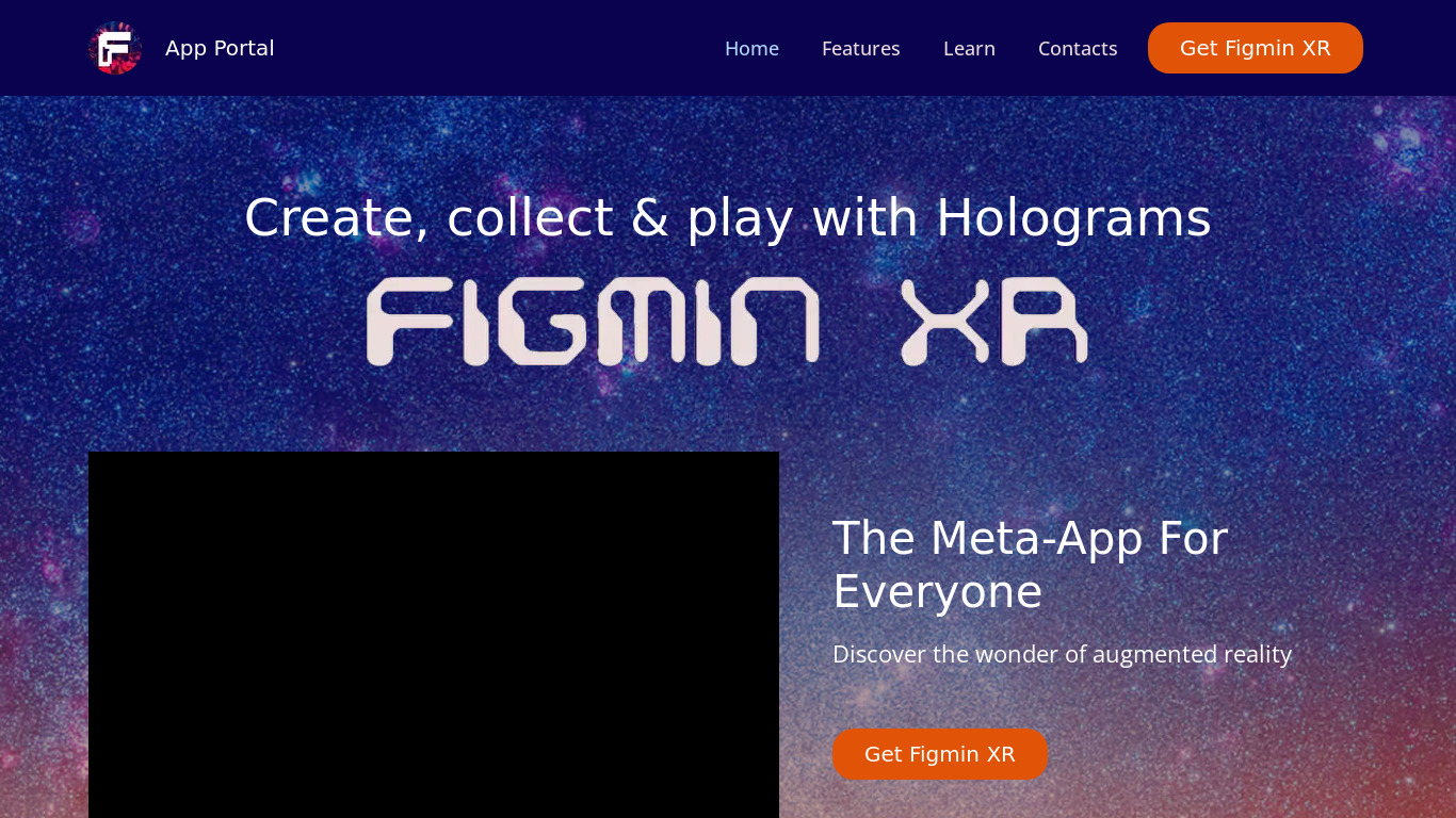 Figmin XR Landing page