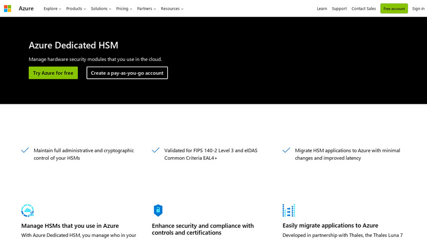 Azure Dedicated HSM Landing Page