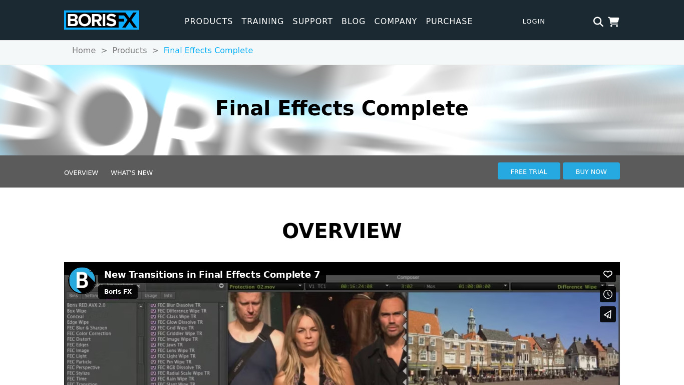 Final Effects Complete Landing page