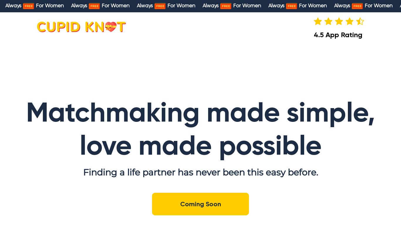 Cupid Knot Landing page