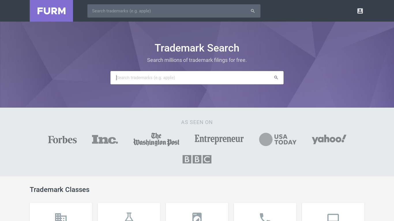 BlinkFind Landing page