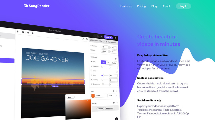 SongRender Landing Page