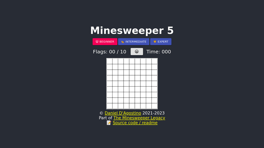 Minesweeper Landing Page