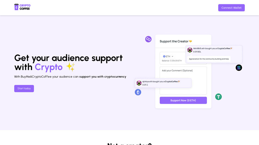 BuyMeACryptoCoffee Landing Page