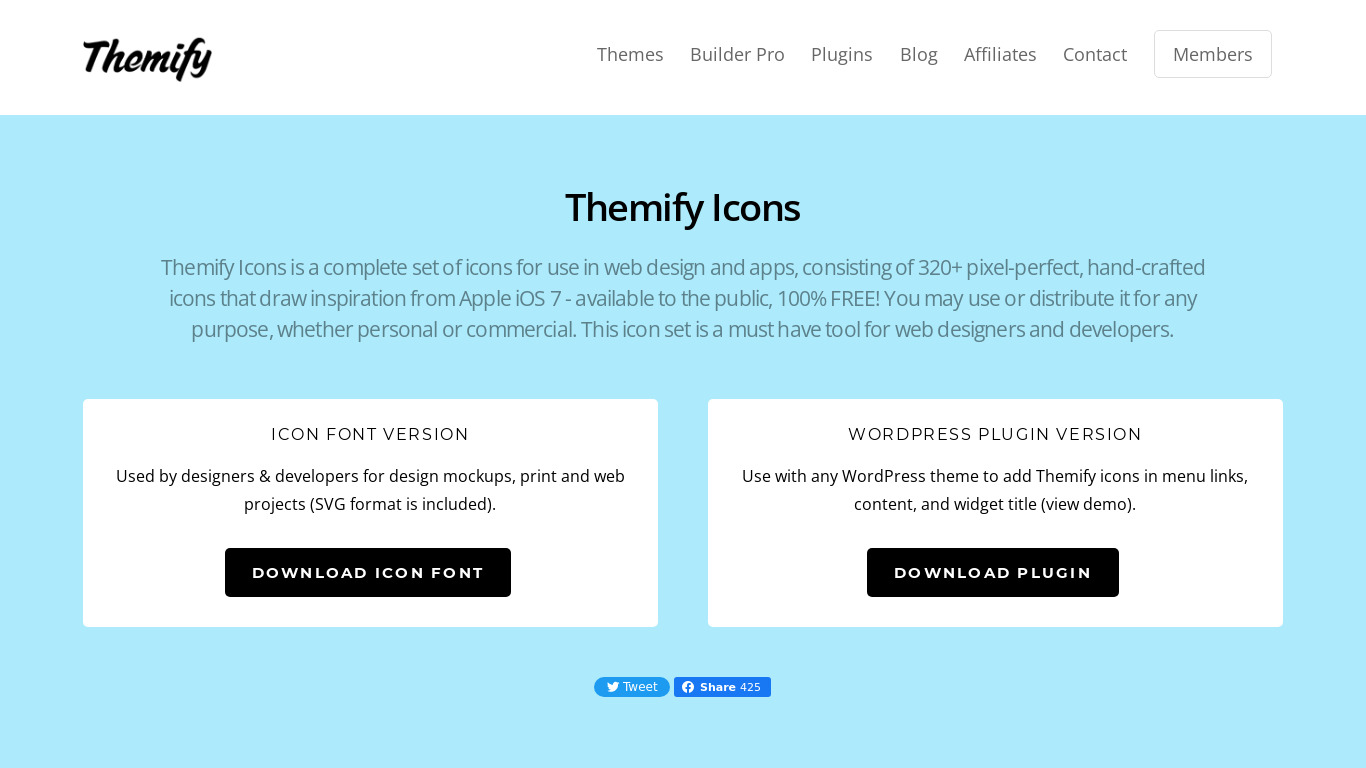 Themify Icons Landing page