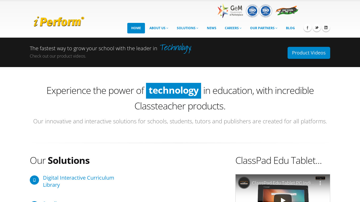 Classteacher Learning System Landing page