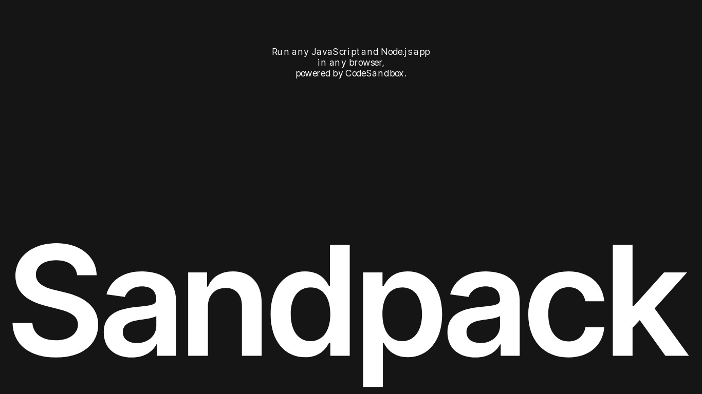 Sandpack by CodeSandbox Landing page