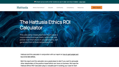 The Hattusia ethics ROI calculator image