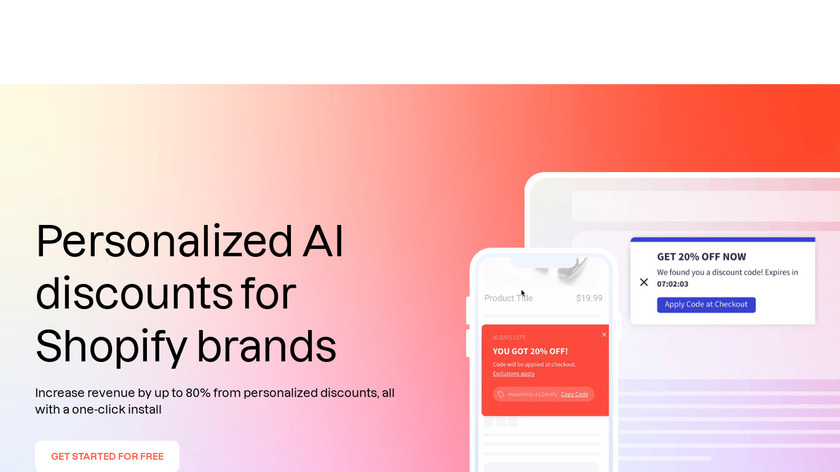 Moonship Personalized AI Discounts Landing Page