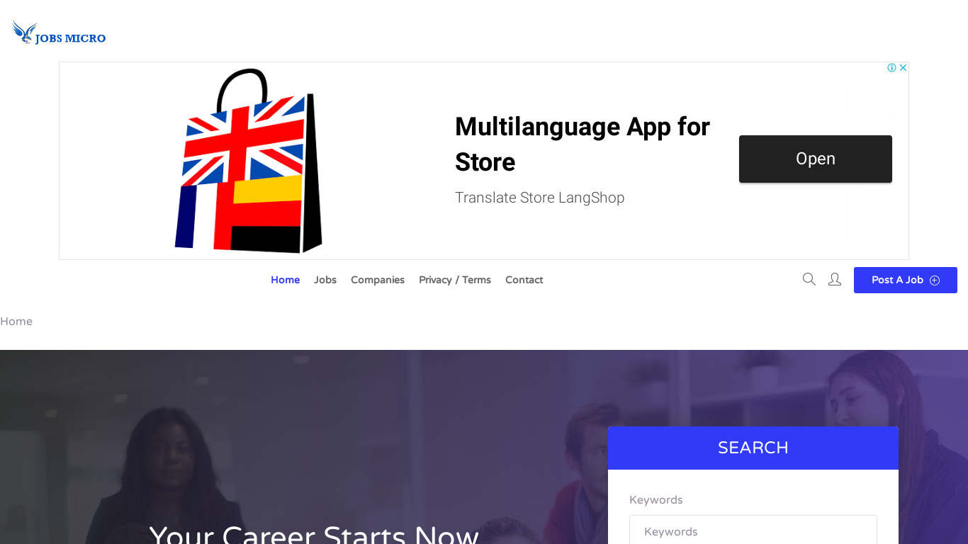 Jobs Micro Landing page