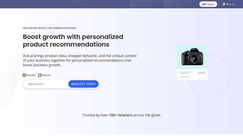 product recommendation engine Landing Page