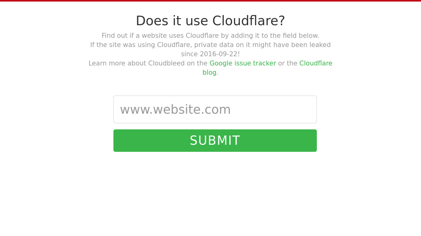 Does it use Cloudflare? Landing page