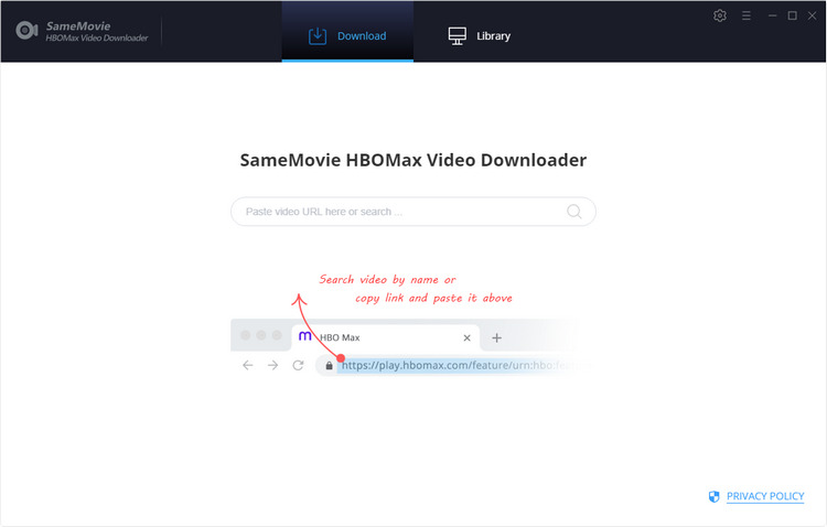 SameMovie HBOMax Video Downloader Landing page