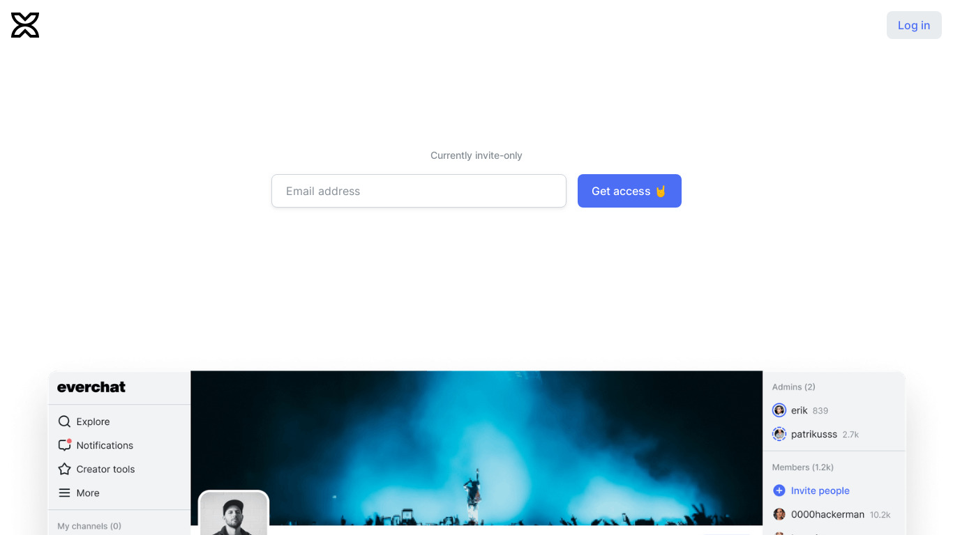 Everchat Landing page