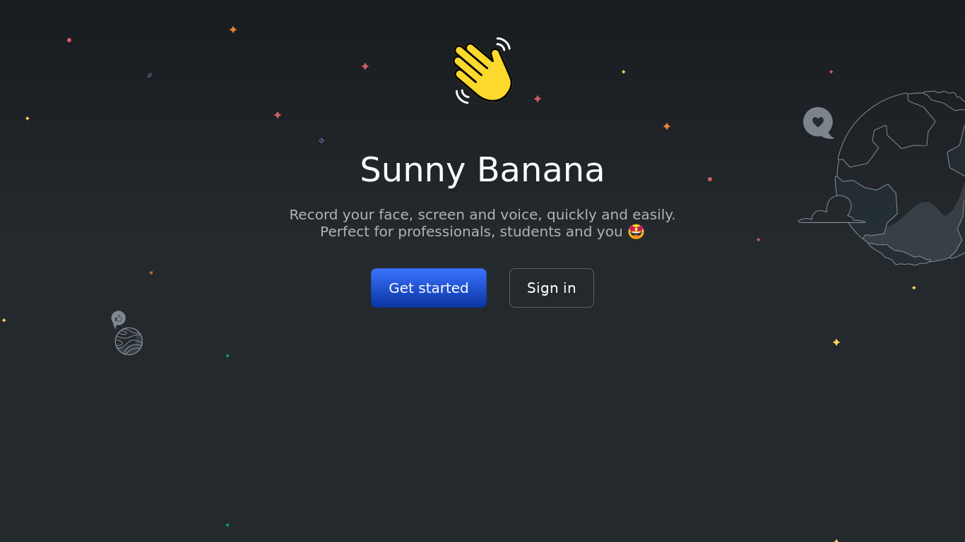 Sunny Banana Landing page