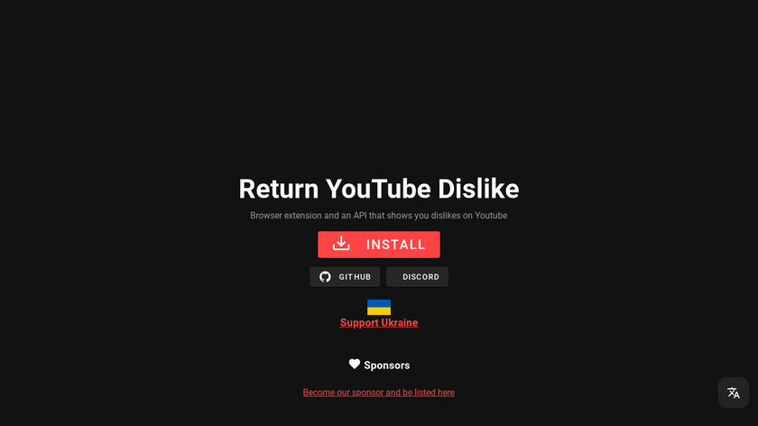 Return YouTube Dislike Landing Page