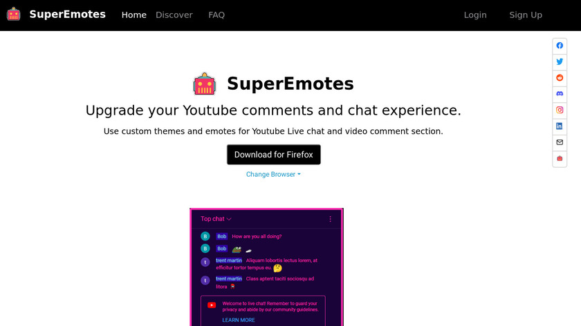 SuperEmotes Landing Page