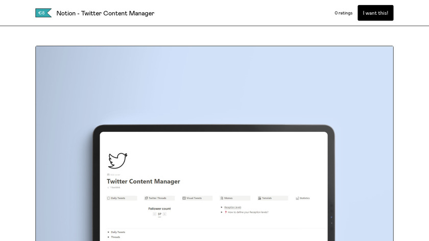 Twitter Content Manager Landing Page